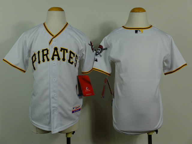 MLB Pittsburgh Pirates Blank White Youth Jersey