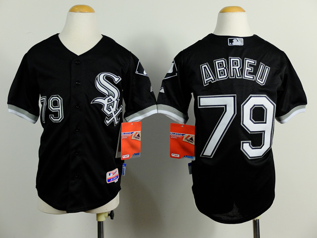 MLB Chicago White Sox #79 Abreu Sale Black Youth Jersey