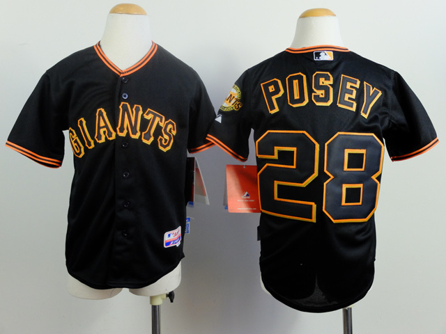 MLB San Francisco Giants #28 Posey Kids Black  Jersey