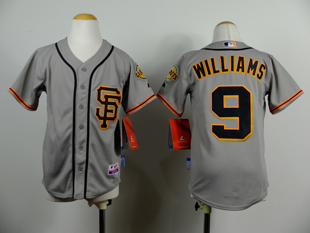 MLB San Francisco Giants #9 Williams Kids Grey  Jersey