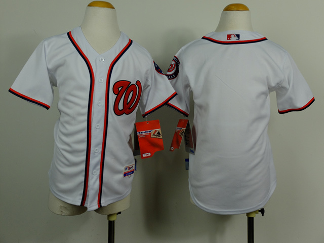 MLB Washington Nationals Blank Youth White Jersey