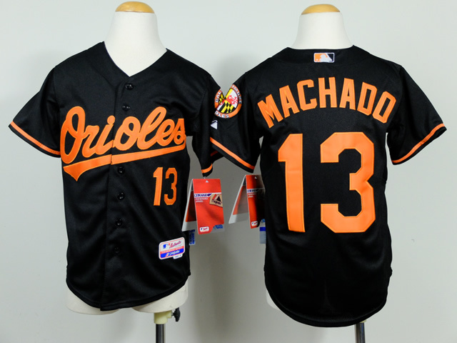 MLB Baltimore Orioles #13 Machado Kids Black  Jersey 