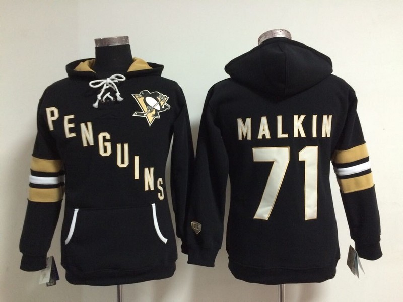 NHL Pittsburgh Penguins #71 Malkin Black Women Hoodie