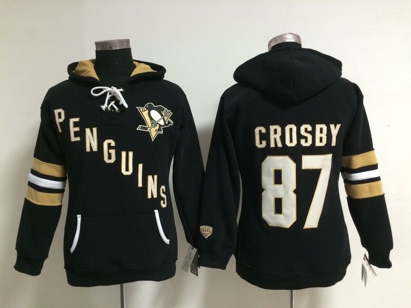 NHL Pittsburgh Penguins #87 Crosby Black Women Hoodie