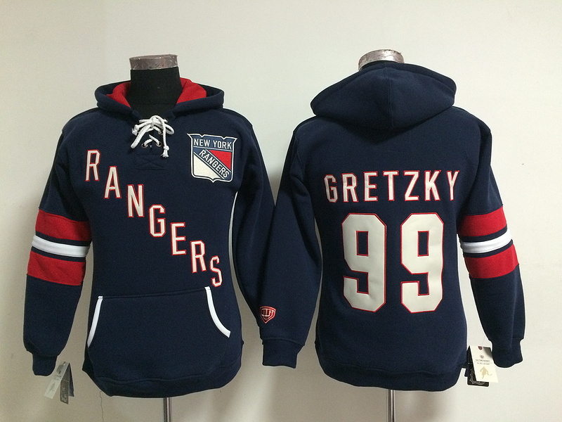 NHL New York Rangers #99 Gretzky Blue Women Hoodie