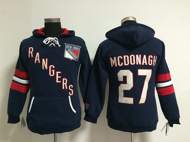NHL New York Rangers #27 Mcdonagh Blue Women Hoodie