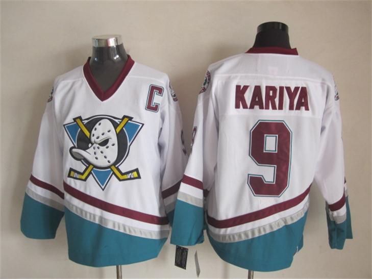 NHL Anaheim Ducks #9 Kariya White Jersey with C Patch