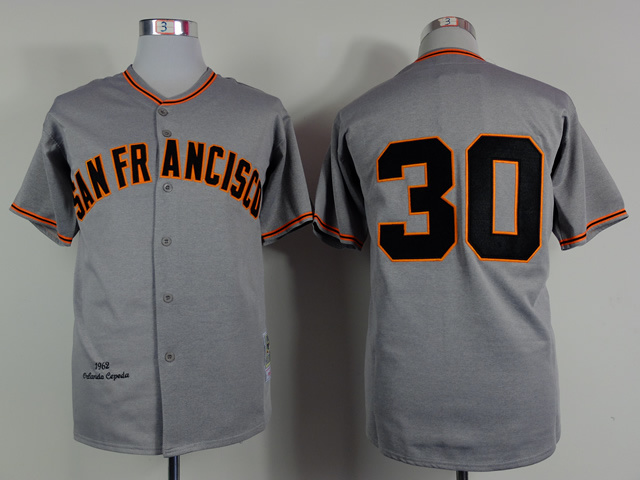 MLB San Francisco Giants #30 Cepeda Grey Cotten 1962 Jersey