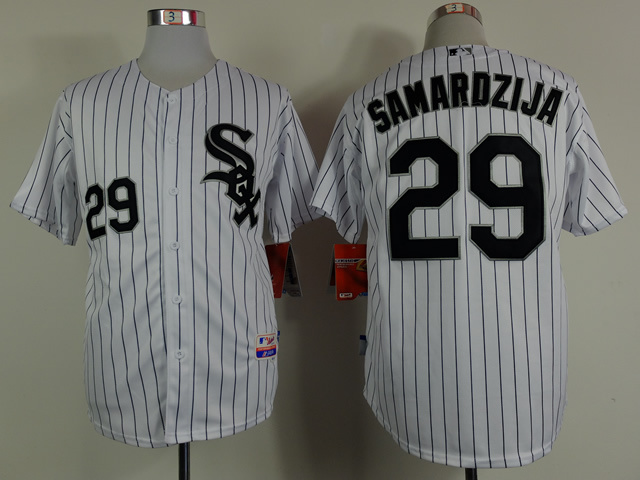 MLB Chicago white sox #29 Samardzija White Pinstripe Jersey