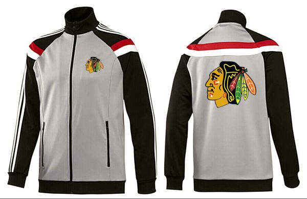 Chicago Blackhawks Grey Black NHL Jacket