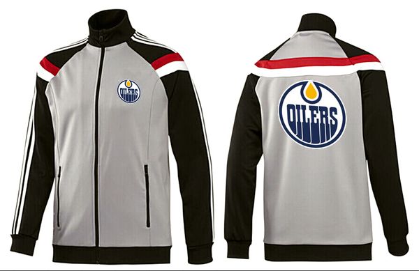NHL Edmonton Oilers Grey Black Jacket