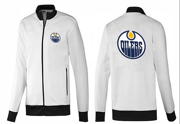 NHL Edmonton Oilers White Black Jacket