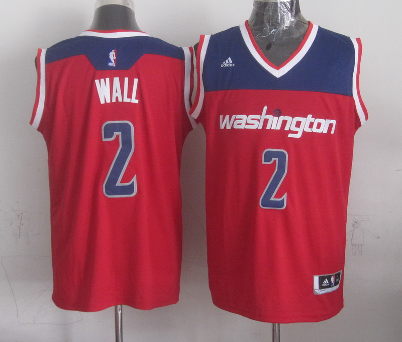 NBA Washington Wizards #2 John Wall Red Blue New Jersey