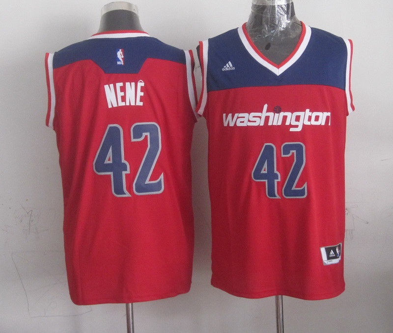 NBA Washington Wizards #42 Nene Red Blue New Jersey