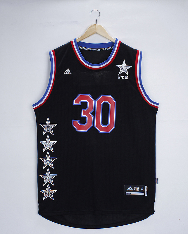 NBA Golden State Warriors #30 Curry Black All Star Jersey