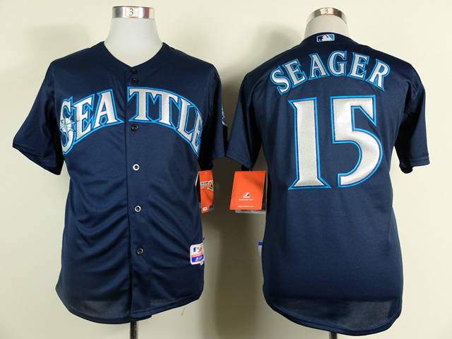 MLB Seattle Mariners #15 Seager Blue Jersey