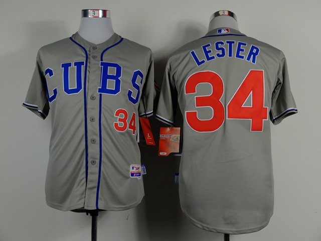 MLB Chicago cubs #34 Lester Grey Jersey