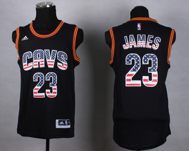NBA NBA Cleveland Cavaliers #23 James Black USA Flag Jersey