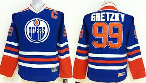 NHL Edmonton Oilers #99 Wayne Gretzky Blue Kids jersey