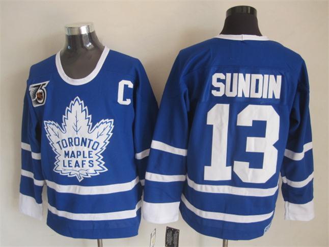 NHL Toronto Maple Leafs #13 Sundin Blue Jersey with C Patch