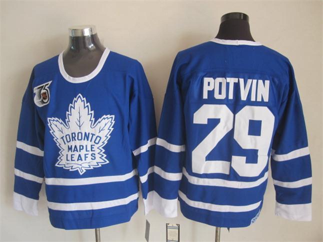 NHL Toronto Maple Leafs #29 Potvin Blue Jersey