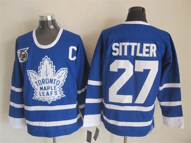 NHL Toronto Maple Leafs #27 Sittler Blue Jersey with C Patch