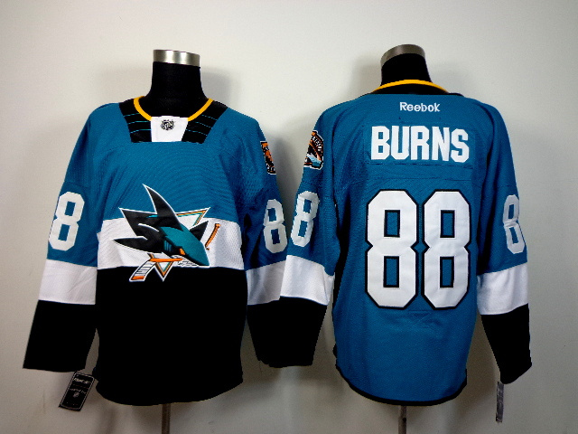 NHL San Jose Sharks #88 Burns Blue Jersey
