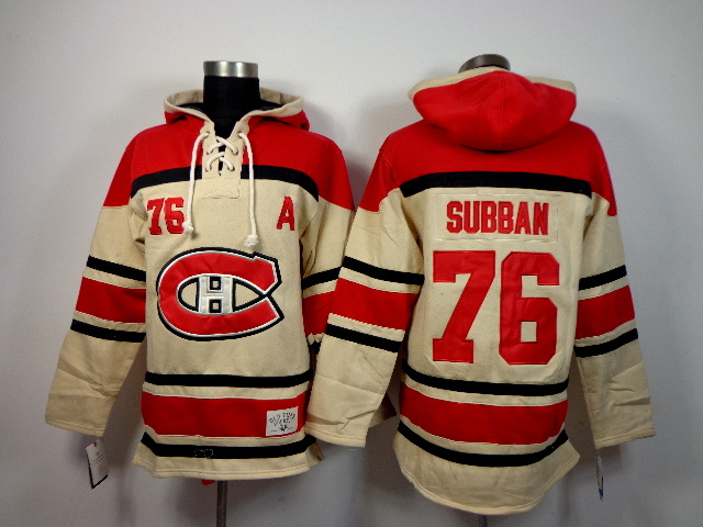 NHL Montreal Canadiens #76 Subban Yellow Red Hoodie