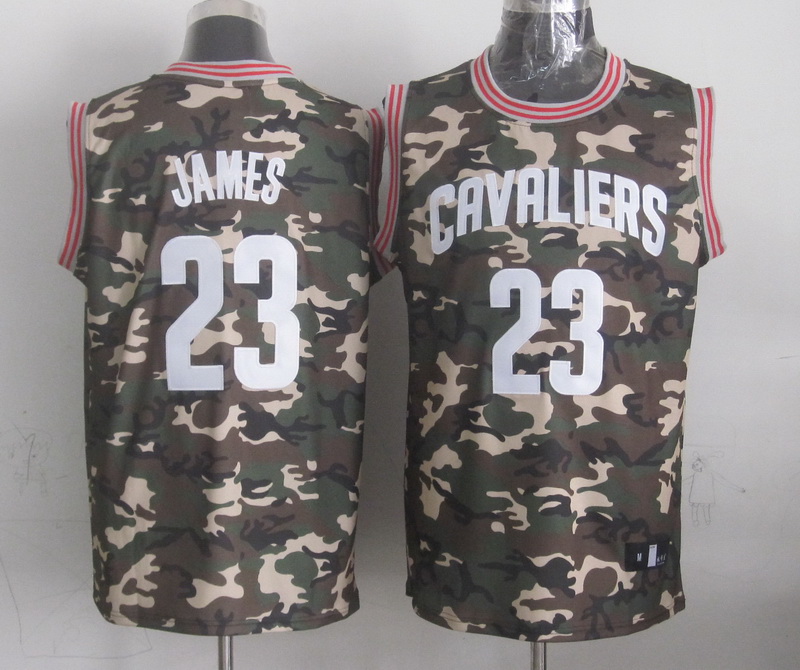 NBA NBA Cleveland Cavaliers #23 James Black Camo Jersey