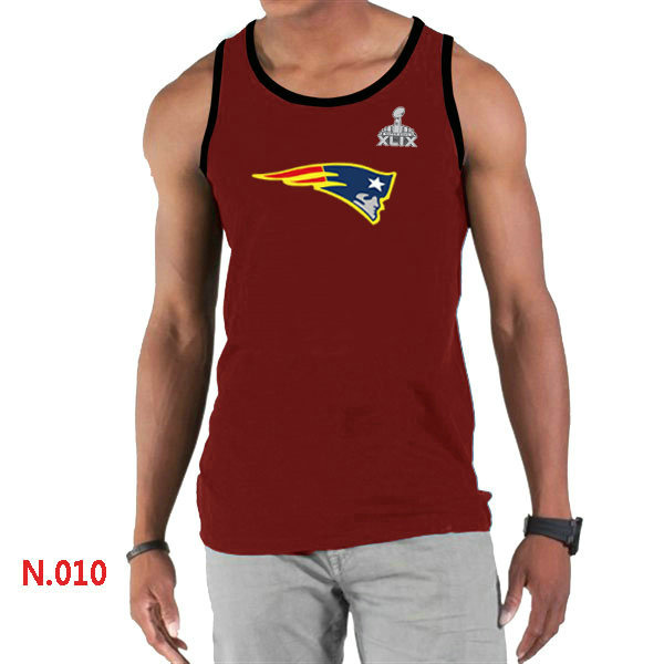 Nike NFL New England Patriots Super Bowl XLIX Sideline Legend Authentic Logo men Tank Top Red 2 