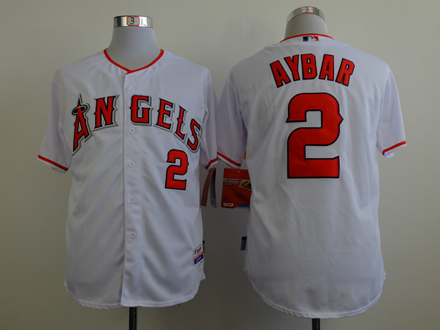 MLB Los Angeles Angels #2 Aybar White Jersey
