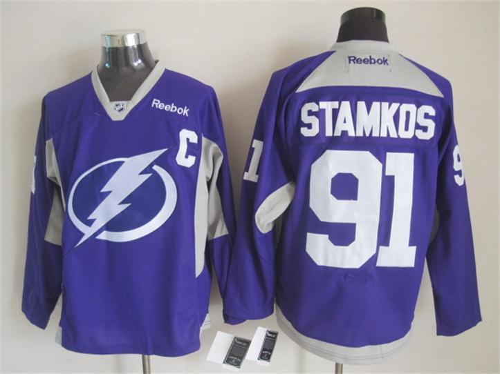 NHL Tampa Bay Lightning #91 Stamkos Purple Jersey
