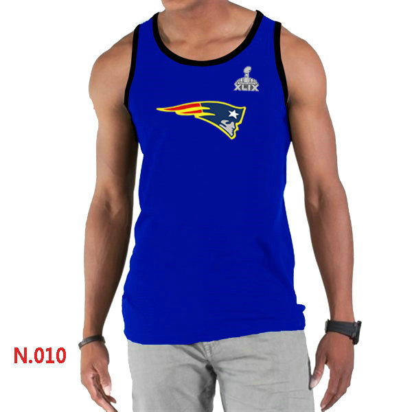 Nike NFL New England Patriots Super Bowl XLIX Sideline Legend Authentic Logo men Tank Top Blue 2 