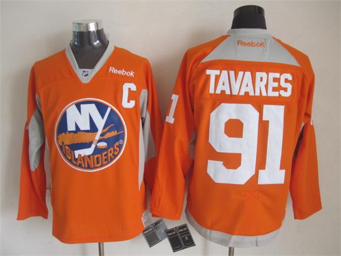 NHL New York Islanders #91 Tavares Orange Jersey