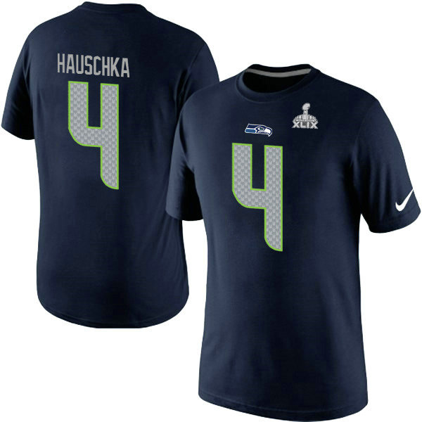 Seattle Seahawks Super Bowl XLIX Steven Hauschka Nike College Navy Player Pride Name & Number T-Shirt 