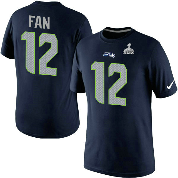 Nike Seattle Seahawks #12 Fan Blue Superbowl T-Shirt 1