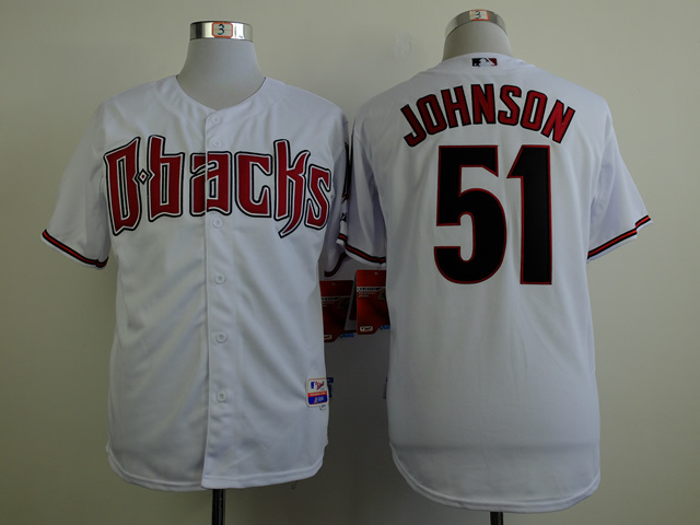 MLB Arizona Diamondbacks 51 Johnson White Jersey