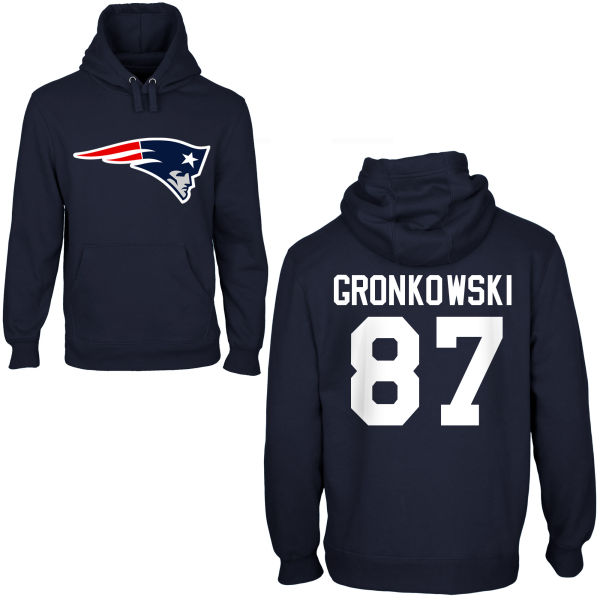 Mens New England Patriots #87 Gronkowski Black Color Pullover Hoodie