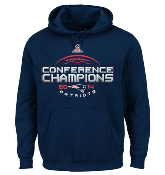 Mens New England Patriots Nike Blue Super Bowl XLIX Bound Logo Pullover Hoodie