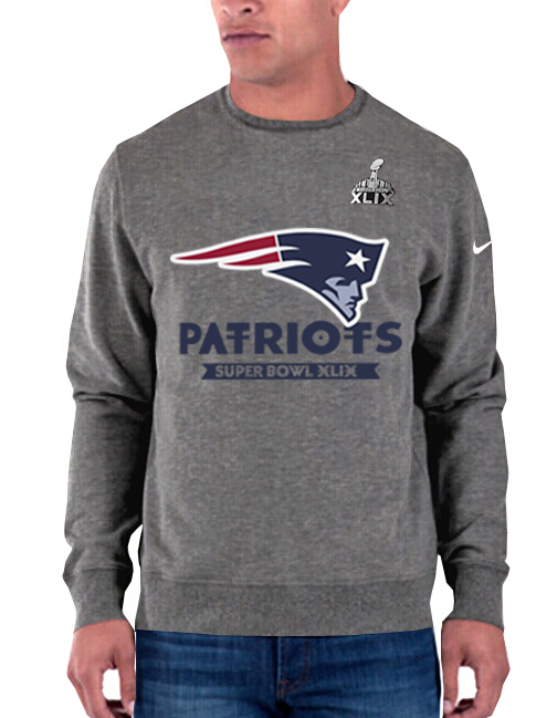 Mens New England Patriots #12 Brady D.Grey Superbowl Hoodie