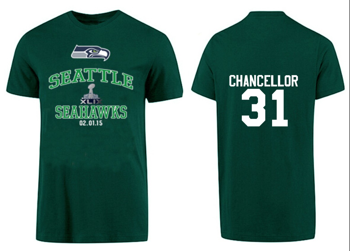 Mens Seattle Seahawks #31 Chancellor Superbowl  T-Shirt