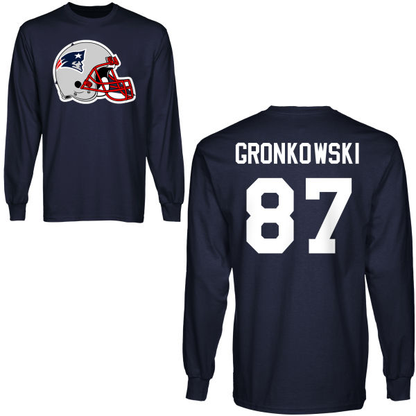 Mens New England Patriots #87 Gronkowski D.Blue Color Hoodie