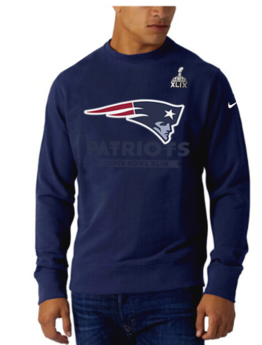 Mens New England Patriots #12 Brady D.Blue Superbowl Hoodie