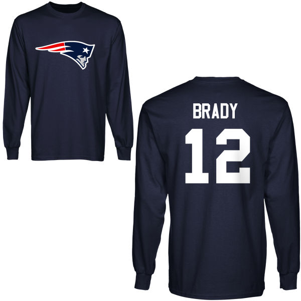 Mens New England Patriots #12 Brady D.Blue Hoodie