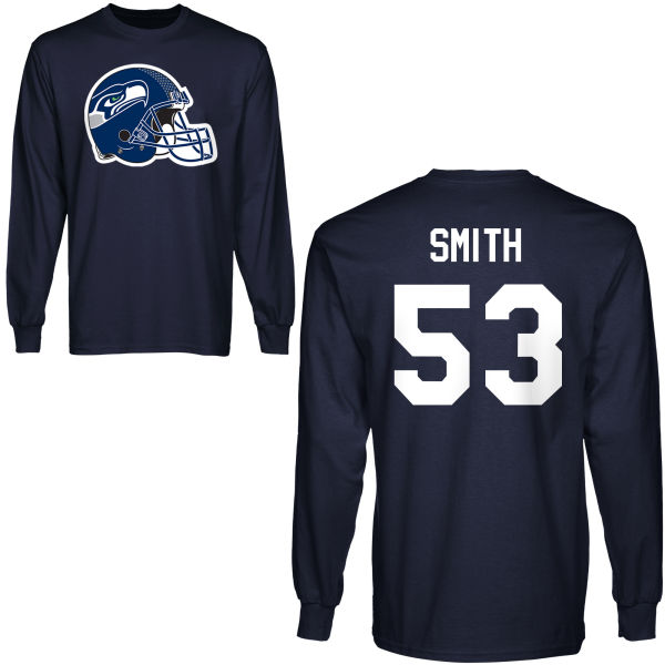 Mens Seattle Seahawks #53 Smith D.Blue Hoodie