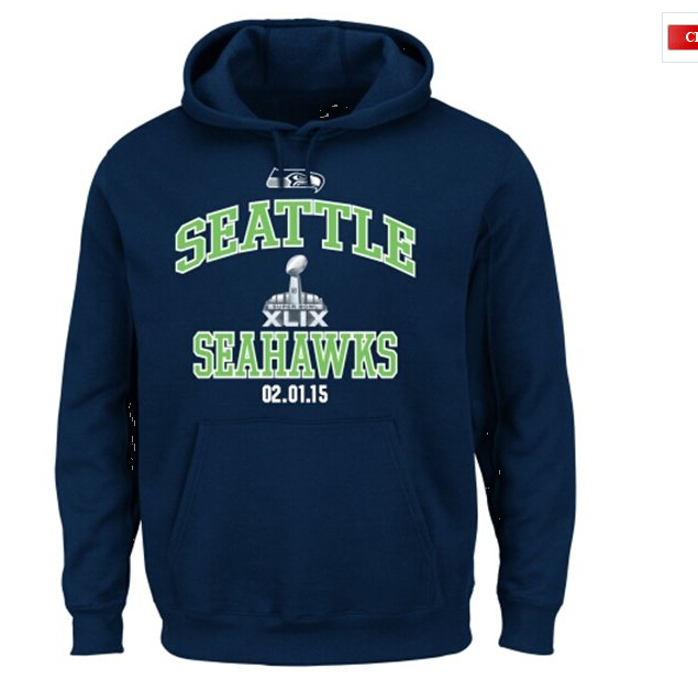 Mens Seattle Seahawks Nike D.Blue 2014 Collection Locker Room Pullover Hoodie