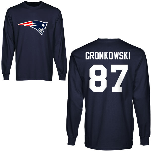 Mens New England Patriots #87 Gronkowski D.Blue Hoodie