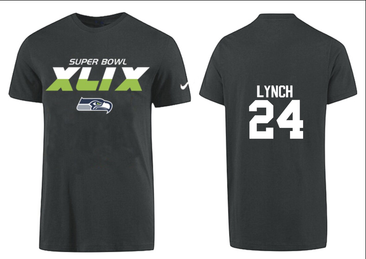 Mens Seattle Seahawks #24 Lynch Superbowl D.Green T-Shirt