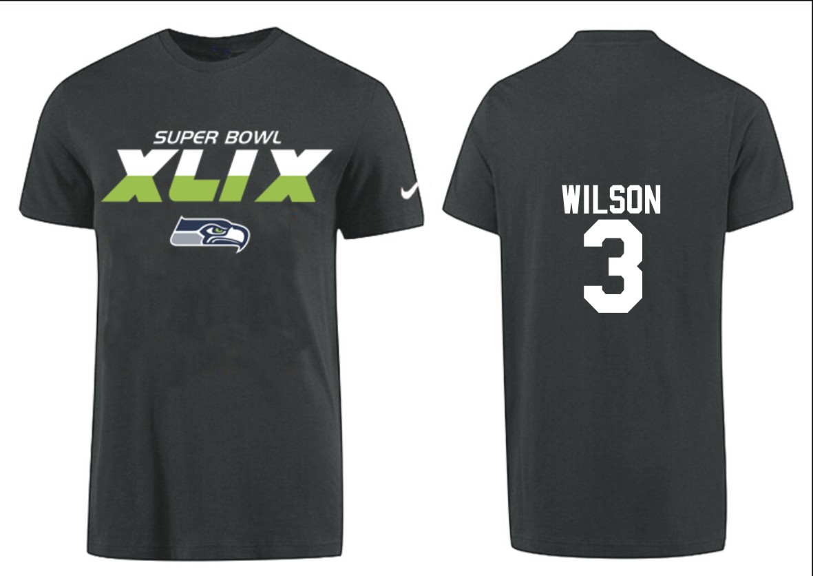 Mens Seattle Seahawks #3 Wilson Superbowl D.Green T-Shirt