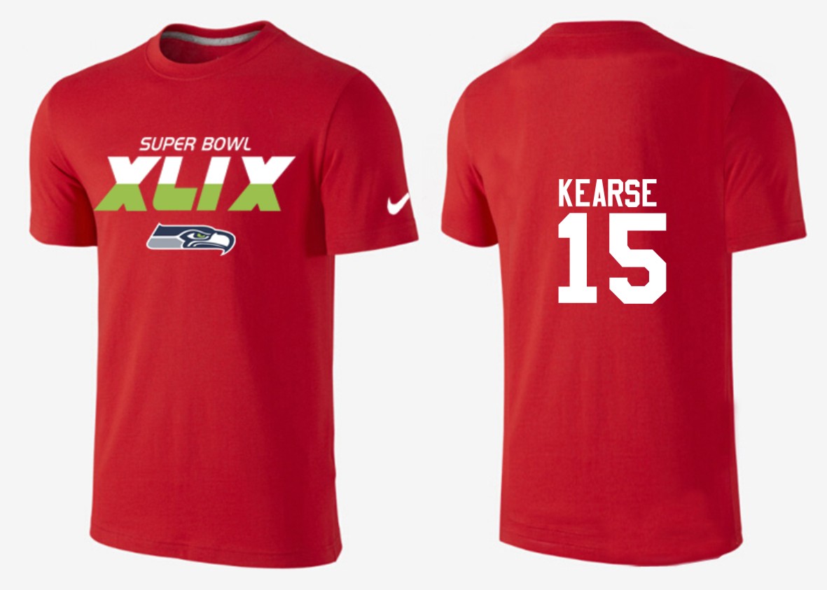 Mens Seattle Seahawks #15 Kearse Superbowl Red Color T-Shirt